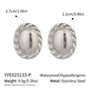 Simple Oval Lace Geometric Stainless Steel Electroplated Women's Earrings