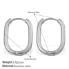 Simple Oval 316L Stainless Steel Hoop Earrings For Women With Electroplating