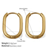 Simple Oval 316L Stainless Steel Hoop Earrings For Women With Electroplating