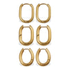 Simple Oval 316L Stainless Steel Hoop Earrings For Women With Electroplating