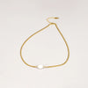 Simple Pearl Titanium Steel 18k Gold Necklace Clavicle Chain Wholesale