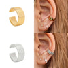 Simple Personality C Shaped Ear Clip For Women Copper Geometric Diamond Inlaid Set With Gemstones