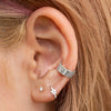 Simple Personality C Shaped Ear Clip For Women Copper Geometric Diamond Inlaid Set With Gemstones