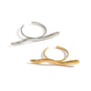 Simple Personality Niche Curve Open Design Fashionable Nonfading Waterproof Geometric Stainless Steel Ring For Women With Electroplating