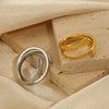 Simple Personality Niche Design 316L Stainless Steel Goldplated Geometric Irregular Fashion Ring Jewelry For Women