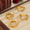 Simple Personality Niche Design 316L Stainless Steel Goldplated Geometric Irregular Fashion Ring Jewelry For Women