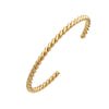 Simple Personality Twist Stainless Steel Open Bracelet With 18K Gold Plated Electroplating Treatment For Female Niche Vintage Style