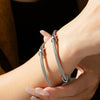 Simple Personality Twist Steel Wire Opening Adjustable All Match Bracelet In Stainless Steel With Electroplating
