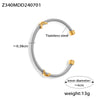 Simple Personality Twist Steel Wire Opening Adjustable All Match Bracelet In Stainless Steel With Electroplating