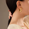 Simple Personalized Cshaped Titanium Steel And Stainless Steel Earrings With Geometric Pattern And Electroplating Treatment