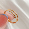 Simple Plain Zircon Ring For Women In Titanium Steel With Geometric Shape And Electroplating Design