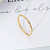 Simple Plain Zircon Ring For Women In Titanium Steel With Geometric Shape And Electroplating Design