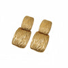 Simple Pleated Texture Stainless Steel Electroplated Rectangular Women's Earrings
