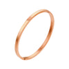 Simple Polished Stainless Steel Three Tone Bracelet Smooth Minimalist Bangle For Couples