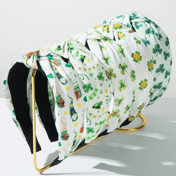Simple Printed Cloth Headband For Women With Clover Poll Dot Pattern