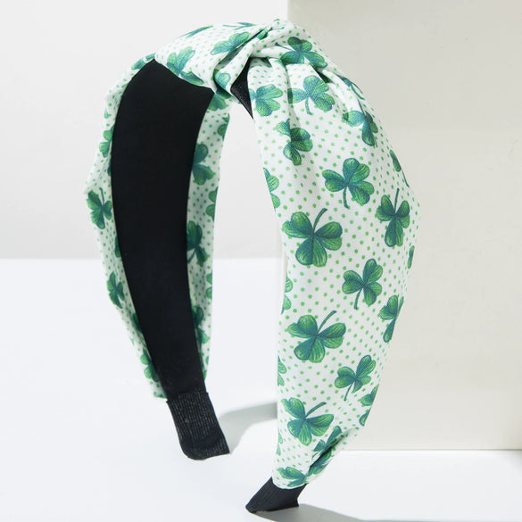 Simple Printed Cloth Headband For Women With Clover Poll Dot Pattern