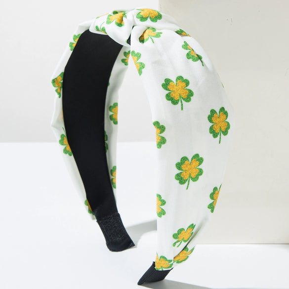 Simple Printed Cloth Headband For Women With Clover Poll Dot Pattern