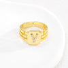 Simple Retro Adjustable Open Ring Copper With Zirconia 26 English Letters Design