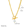 Simple Retro Baroque Pearl Irregular Ot Double Chain Titanium Steel Punk Necklace With Electroplating Geometric Design