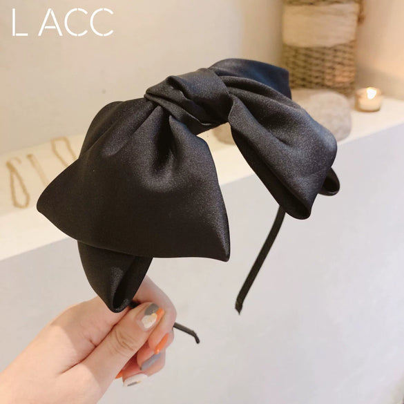 Simple Retro Black Bow Hair Hoop Sweet Cute Fine Hairband Fairy Style Hair Accessory For Women