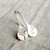 Simple Retro Brushed Dandelion Drop Shape Alloy Women's Earrings Electroplated