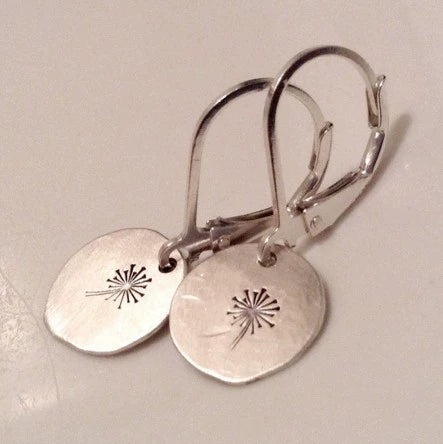 Simple Retro Dandelion Women's Alloy Earrings With Geometric Pattern And Electroplating Treatment