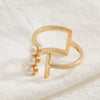 Simple Retro Geometric Pearl Open Ring In Alloy With Pearl Inlay Fashion Adjustable Unisex Statement Ring