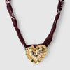 Simple Retro Heart Copper Necklace Set With Diamonds