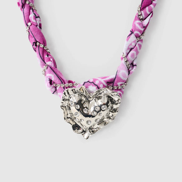 Simple Retro Heart Copper Necklace Set With Diamonds