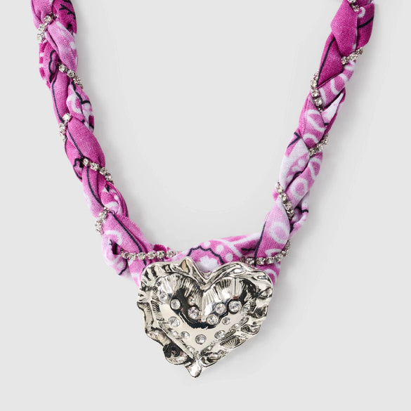 Simple Retro Heart Copper Necklace Set With Diamonds