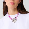 Simple Retro Heart Copper Necklace Set With Diamonds