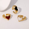 Simple Retro Joker Love Heart Gold Plated Stainless Steel Ring