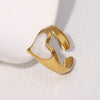 Simple Retro Joker Love Heart Gold Plated Stainless Steel Ring