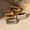Simple Retro Rectangular Women's Earrings In Stainless Steel With Geometric Pattern And Electroplating