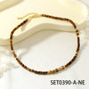 Simple Retro Semi Precious Stone Necklace With Geometric Pattern Handmade For Women