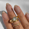 Simple Retro Style Finger Ring Stainless Steel Color Vacuum Plating Inlay Color Zircon For Women