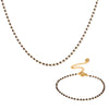 Simple Rice Bead Glass Titanium Steel Jewelry Set With Electroplating For Women Bracelet And Necklace