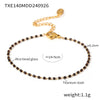 Simple Rice Bead Glass Titanium Steel Jewelry Set With Electroplating For Women Bracelet And Necklace