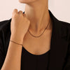 Simple Rice Bead Glass Titanium Steel Jewelry Set With Electroplating For Women Bracelet And Necklace