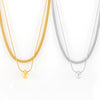 Simple Round Bead Stainless Steel Collarbone Necklace Multi Layer Stacked Geometric Design Electroplated Women's Fashion Jewelry