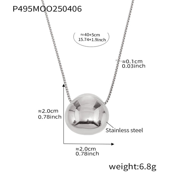 Simple Round Geometric Pendant Necklace Stainless Steel Titanium Steel Light Luxury Electroplating Women's Accessories