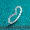 Simple Row Drill V Shaped Moissanite Wedding Ring In 925 Silver And Pt950 Platinum With Geometric Design And Electroplating For Men And Women