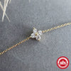 Simple S925 Silver Goldplated Women's Mini Fourleaf Clover Bracelet With Electroplating Treatment