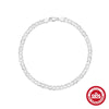 Simple S925 Sterling Silver Basic Matching Cuban Chain Bracelet For Women With Geometric Pattern And Electroplating Treatment