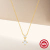 Simple S925 Sterling Silver Classic Four Claw Diamond Geometric O Shaped Chain Women's Collarbone Necklace With Electroplating