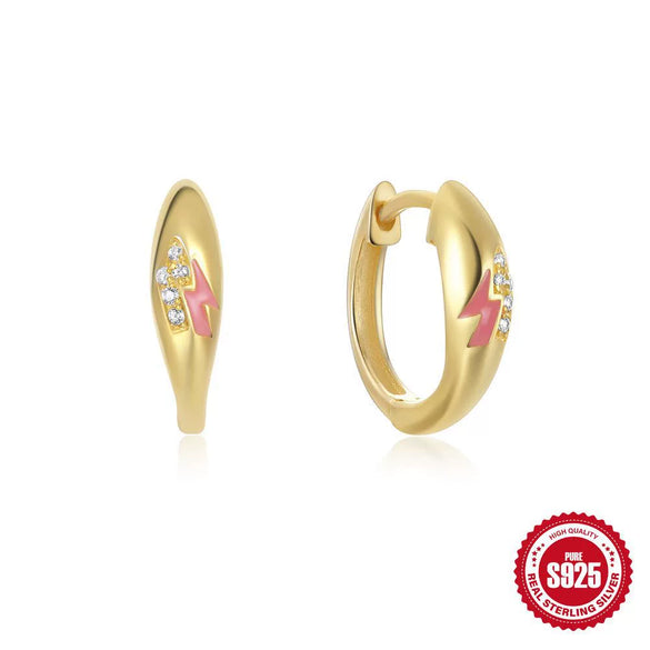 Simple S925 Sterling Silver Colorful Water Drop Shaped Dopamine Drop Oil Earring Buckle Earrings For Women With Geometric Design And Electroplating Treatment