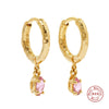 Simple S925 Sterling Silver Egg Shaped Geometric Earrings For Women