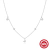 Simple S925 Sterling Silver Elegant All Match Butterfly Zircon Stacked Wear Women's Collarbone Necklace With Geometric Pattern And Electroplating