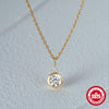 Simple S925 Sterling Silver Geometric Diamond All Match Elegant Ladies Necklace With Electroplating