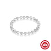 Simple S925 Sterling Silver Geometric Figaro Chain Ball Bead Chain Basic Ring Chain Stacking Bracelet With Electroplating